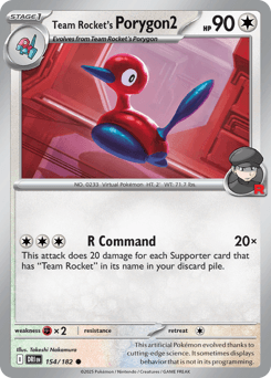 2025 Destined Rivals Team Rocket's Porygon2 #154