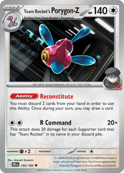 2025 Destined Rivals Team Rocket's Porygon-Z #155