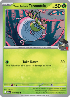 Team Rocket's Tarountula Destined Rivals card