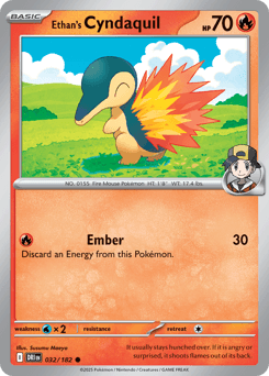 2025 Destined Rivals Ethan's Cyndaquil #32
