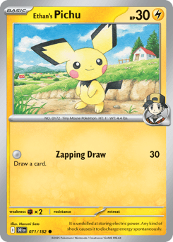 2025 Destined Rivals Ethan's Pichu #71