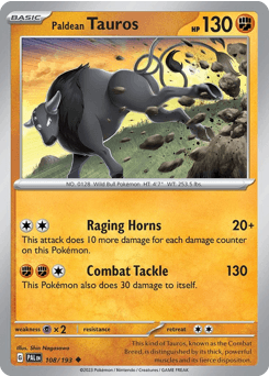 2023 Paldea Evolved Paldean Tauros #108