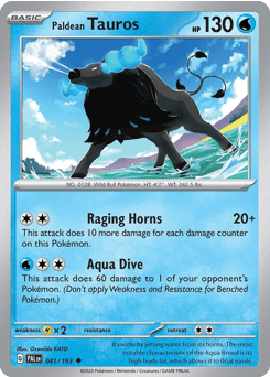Paldean Tauros Paldea Evolved card