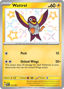 Wattrel Paldean Fates card