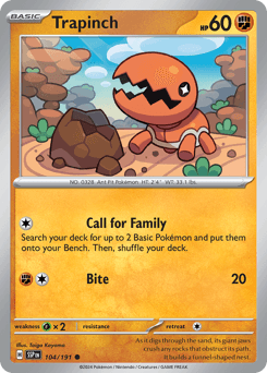 2024 Surging Sparks Trapinch #104