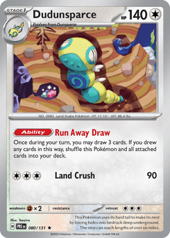 Dudunsparce Prismatic Evolutions card