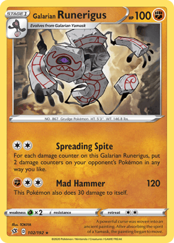 Galarian Runerigus Rebel Clash card