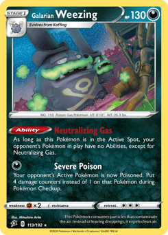 Galarian Weezing Rebel Clash card
