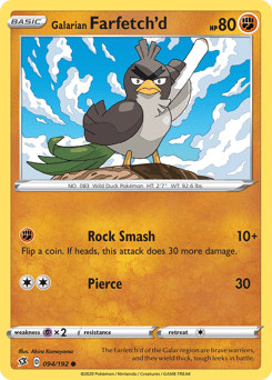 Galarian Farfetch'd Rebel Clash card