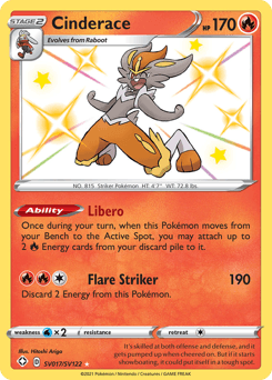 Cinderace Shining Fates Shiny Vault card