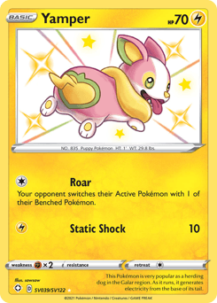 Yamper Shining Fates Shiny Vault card