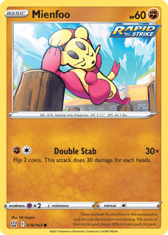 Mienfoo Battle Styles card