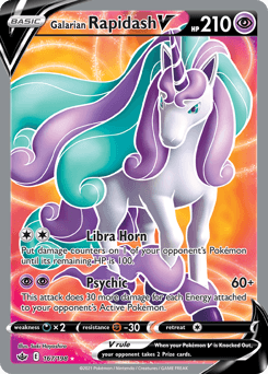 Galarian Rapidash V Chilling Reign card