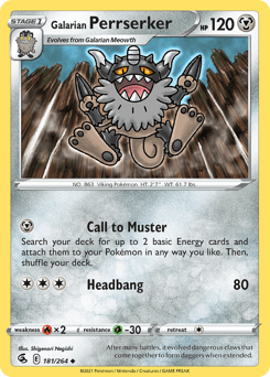 Galarian Perrserker Fusion Strike card