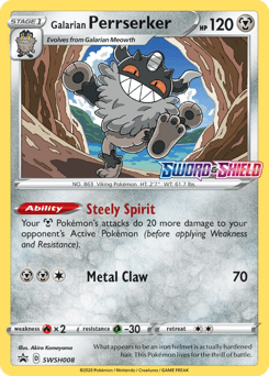 Galarian Perrserker SWSH Black Star Promos card