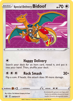 Special Delivery Bidoof SWSH Black Star Promos card