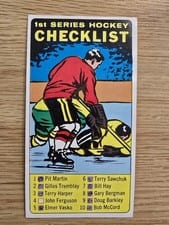1st Series Hockey Checklist 1964 Topps card