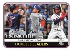 2020 Topps Big League Base Set 2019 National League Doubles Leaders (Anthony Rendon / Corey Seager / Ozzie Albies) #242 card