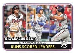 2020 Topps Big League Base Set 2019 National League Runs Scored Leaders (Ronald Acuña Jr. / Cody Bellinger / Anthony Rendon) #238 card