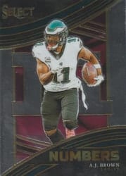 2023 Panini Select Select Numbers A.J. Brown #22 card