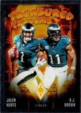 2024 Panini Phoenix Treasured Tandems A.J. Brown / Jalen Hurts #TT-PHL card