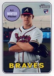 2018 Topps Heritage Base Set A.J. Minter #669 card