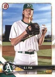 2018 Bowman Prospects A.J. Puk #BP142 card