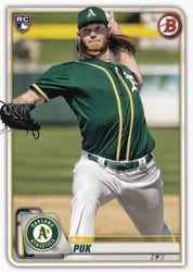 2020 Bowman Base Set A.J. Puk #64 card