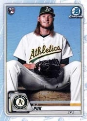 2020 Bowman Chrome Base Set A.J. Puk #34b card