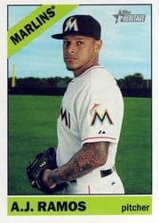 2015 Topps Heritage Base Set A.J. Ramos #646 card