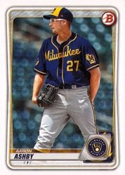 2020 Bowman Draft Base Set Aaron Ashby #BD-186 card