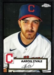 2021 Topps Chrome Platinum Anniversary Base Set Aaron Civale #411 card