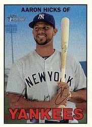 2016 Topps Heritage Base Set Aaron Hicks #6 card