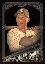 2018 Topps Allen & Ginter X Base Set Aaron Hicks #44 card
