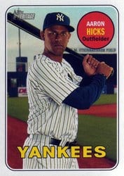 2018 Topps Heritage Base Set Aaron Hicks #138 card