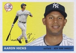 2020 Topps Archives Base Set Aaron Hicks #28 card