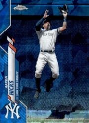 2020 Topps Chrome Sapphire Edition Base Set Aaron Hicks #252 card