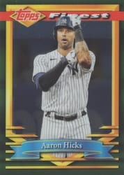 2021 Finest Flashbacks Base Set Aaron Hicks #187 card