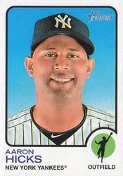 2022 Topps Heritage Base Set Aaron Hicks #715 card
