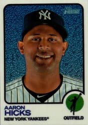 2022 Topps Heritage Chrome Aaron Hicks #715 card