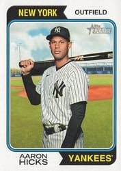 2023 Topps Heritage Base Set Aaron Hicks #75 card