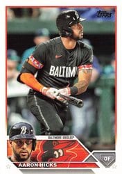 2023 Topps Update Base Set Aaron Hicks #US299 card