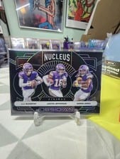 2024 Panini Obsidian Nucleus Aaron Jones/J.J. McCarthy/Justin Jefferson #7 card