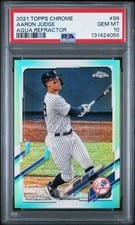 2021 Topps Chrome Aaron Judge Aqua Refractor #99 card