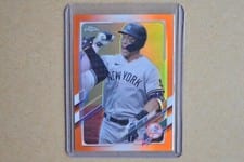 2021 Topps Chrome Aaron Judge Orange Refractor #99 card