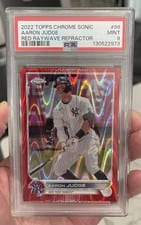 2021 Topps Chrome Aaron Judge Red Refractor #99 card