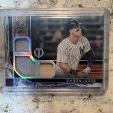 2022 Topps Tribute Triple Relics Aaron Judge #TTR-AJ card