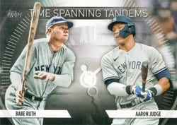 2023 Topps Update Time-Spanning Tandems Aaron Judge / Babe Ruth #TS-7 card