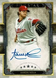 2018 Topps Five Star Autographed Jumbo Patch Aaron Nola #FSJP-AN card