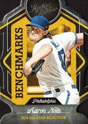 2019 Panini Leather & Lumber Benchmarks Aaron Nola #B-16 card